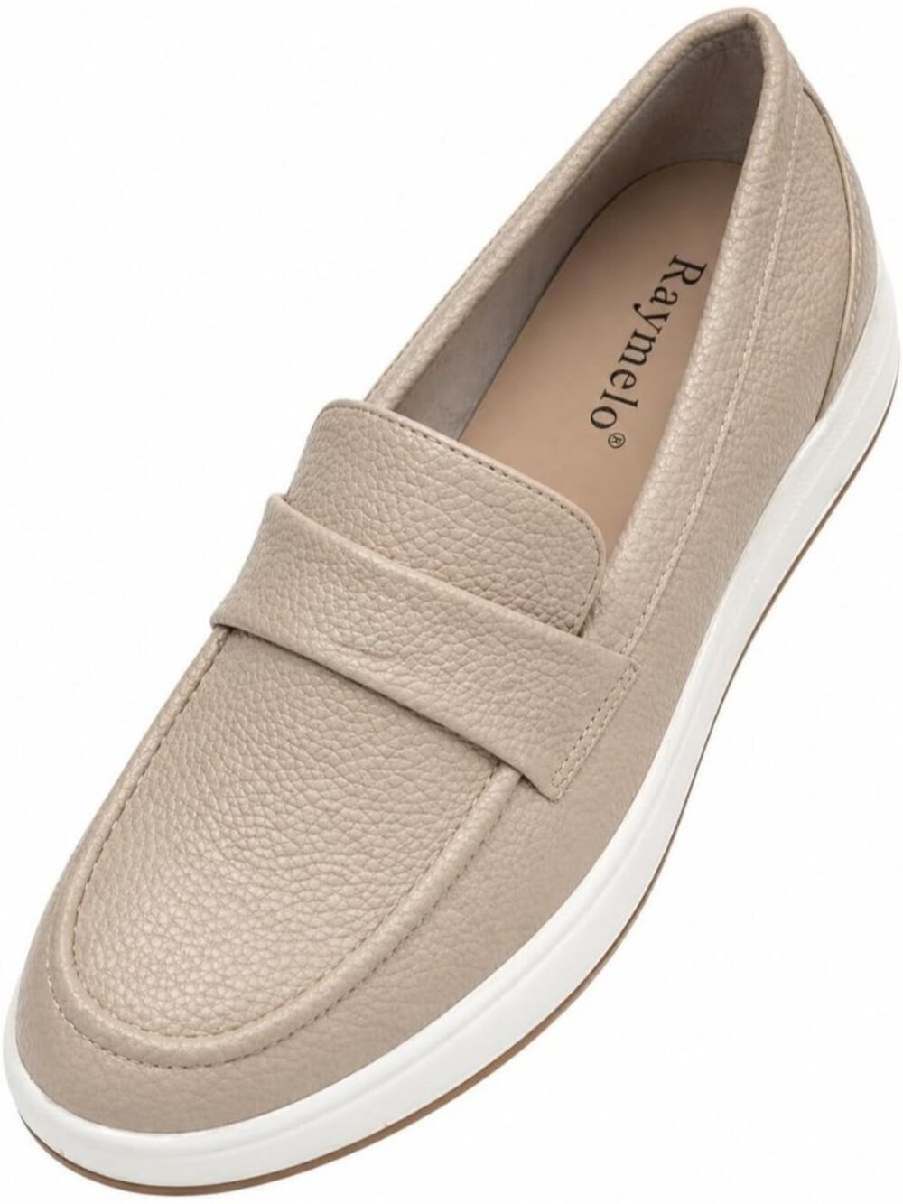 Women's Off-White Easy Entry Design Slip On Loafers Fashionable Stylish Flats